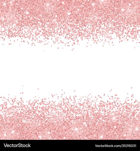 Rose gold glitter scattered on white background Vector Image