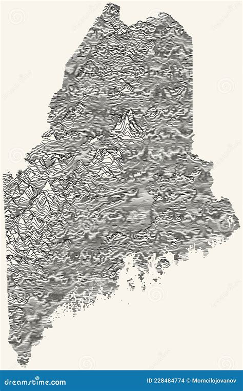 Light Topographic Map of Maine, USA Stock Vector - Illustration of augusta, black: 228484774