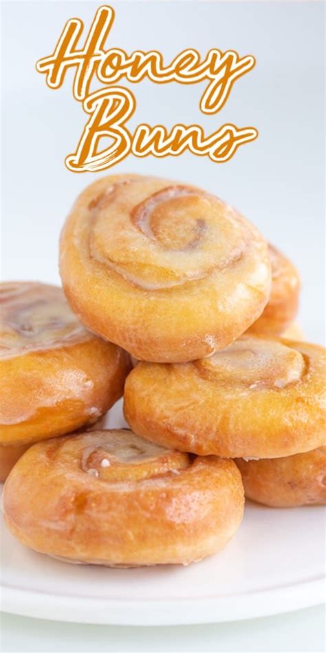 Glazed Honey Buns - These homemade honey buns are a cross between a donut and a cinnamon roll ...