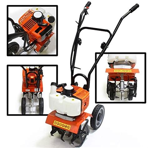 GHP Walk Behind 2 Stroke Home/Garden Gas Tiller Cycle Cultivator Grass Soil | Garden Tools Mart