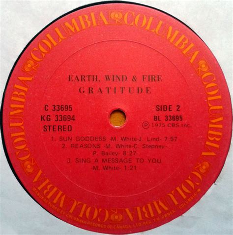 Earth, Wind & Fire – Gratitude - 1975 – Vinyl Pursuit Inc