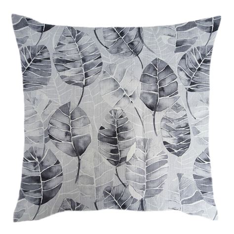 Outdoor pillow/scatter cushion with grey leaves (cover only) | Shop ...