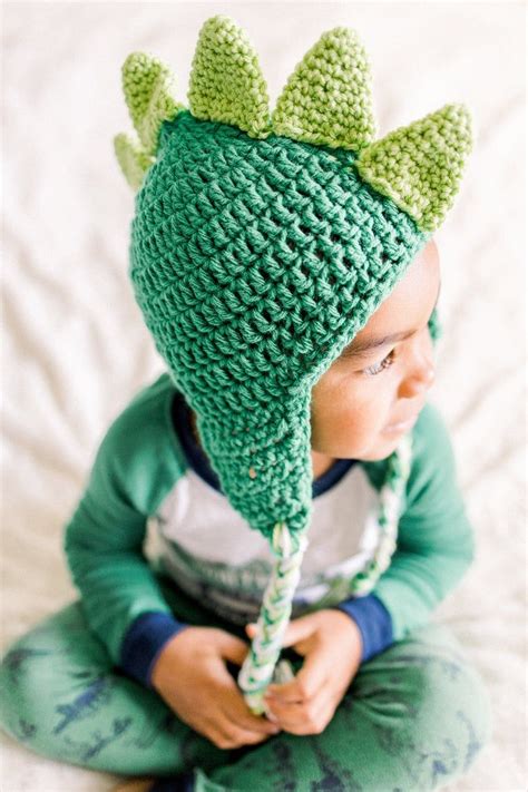 Dinosaur hat pattern, Crochet dinosaur hat, Crochet dinosaur