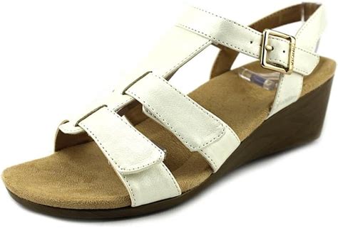 Amazon.com | Vionic Glenda Womens Supportive Wedge Sandals White - 9 Medium | Heeled Sandals