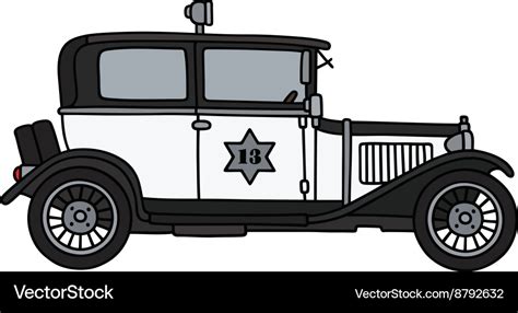 Vintage police car Royalty Free Vector Image - VectorStock