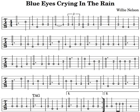 Blue Eyes Crying In The Rain Guitar Chords