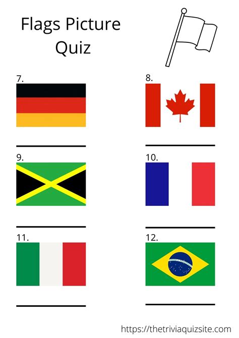 Printable Flags Of The World Quiz