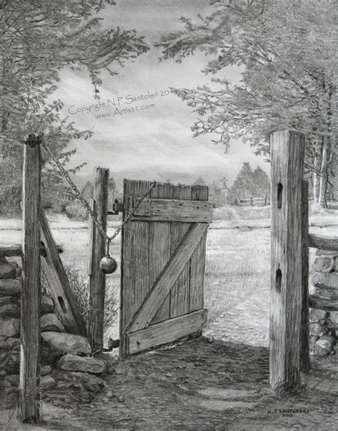 The Gate Open edition signed print, reproduced from the original pencil ...