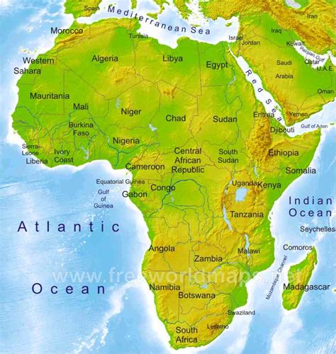 Africa Physical Map – Freeworldmaps.net
