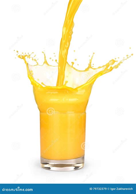 Pouring a Glass of Orange Juice Creating Splash Stock Image - Image of ...