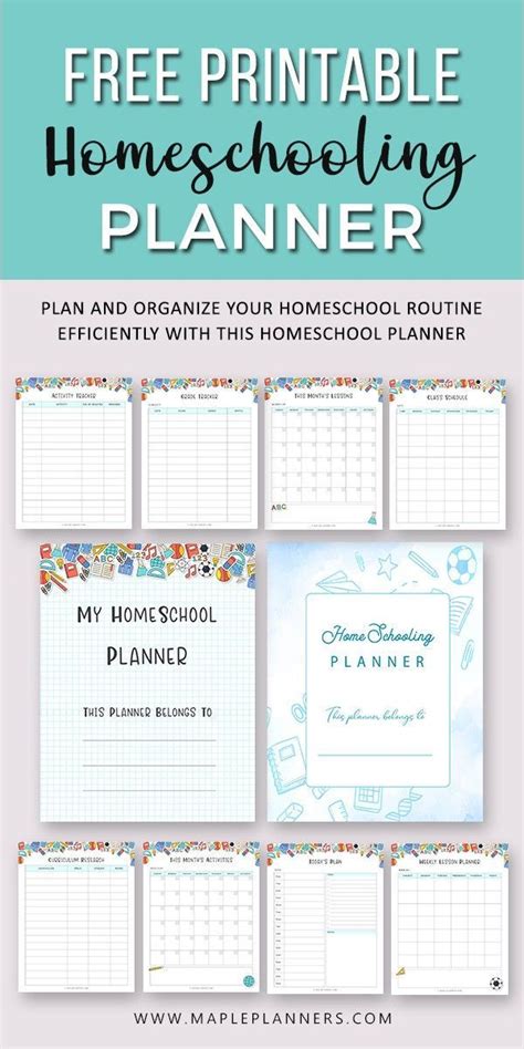 Free printable homeschool planner – Artofit