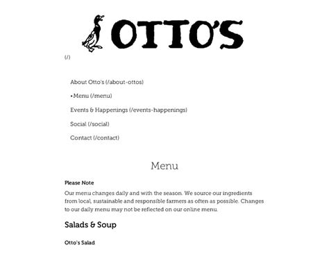 Otto's German Bistro Menu - Urbanspoon/Zomato