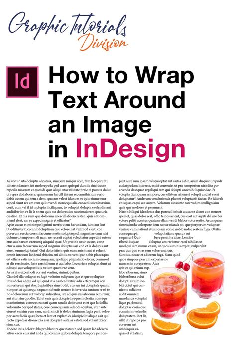 Wrap Text Around an Image in Adobe Indesign | Indesign tutorials, Adobe indesign tutorials ...