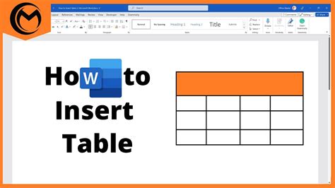 How to Insert Table In Microsoft Word - YouTube