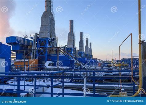 Oil, Gas Industry. Gas Booster Compressor Station, Gas Transportation Plant Stock Image - Image ...