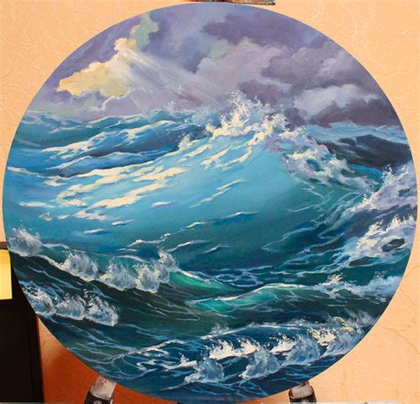 My oil painting. Storm. Oil on hardboard. 2021 : r/ocean