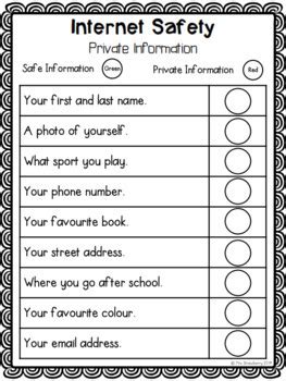 Internet Safety Worksheets by Mrs Strawberry | TPT