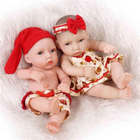 NEW Arrival 10" Mini Twins Baby Reborn Dolls Full Silicone Body ...