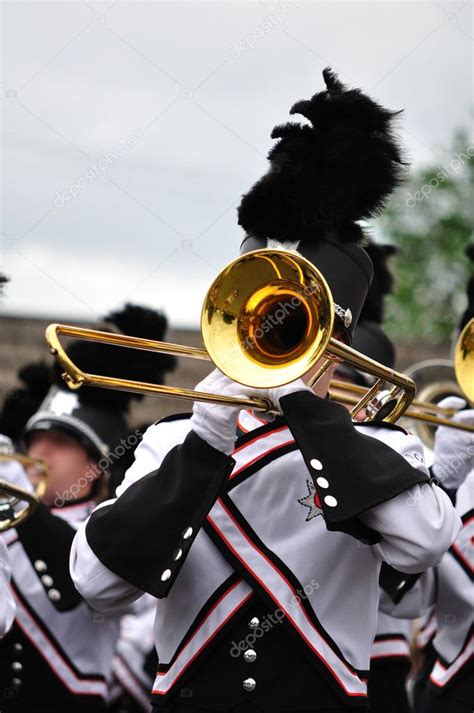 Marching Band Performer Playing Trombone — Stock Photo © herreid #2193001