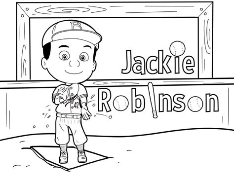 Jackie Robinson 9 Coloring Page - Free Printable Coloring Pages for Kids