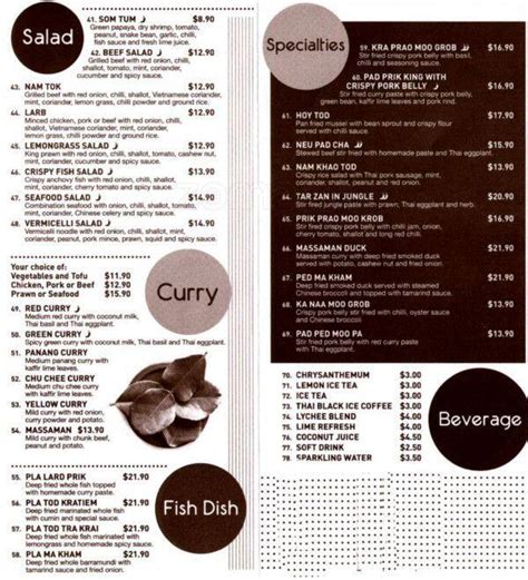 Menu at Let's Eat restaurant, Neutral Bay