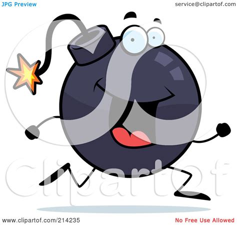 Royalty-Free (RF) Clipart Illustration of a Running Bomb Character by Cory Thoman #214235