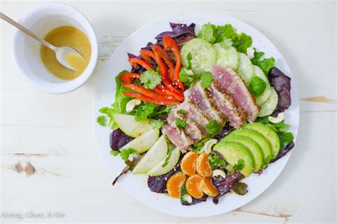 Sesame~Seared Ahi Tuna Salad w/Mandarin~Wasabi Vinaigrette