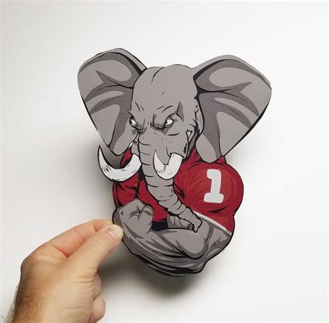 ORIGINAL University of Alabama Football Mascot Papercutting - Etsy