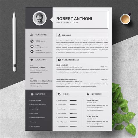 2 Pages Resume Template / CV Design - Etsy