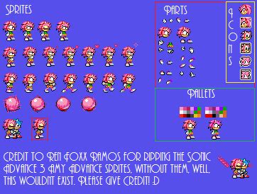 Classic Amy Advance Sprite Sheet by SuperKirbylover1 on DeviantArt