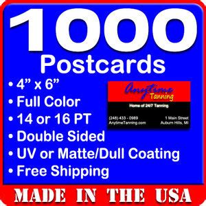 1000 Custom Full Color 4x6 Postcards w/UV Glossy - Real Printing + Free Shipping | eBay