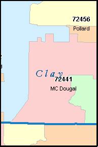 CLAY County, Arkansas Digital ZIP Code Map