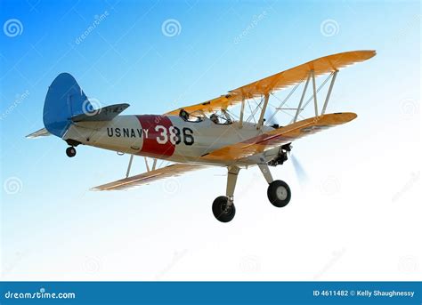 Yellow Stearman Biplane Stock Photography | CartoonDealer.com #14031140