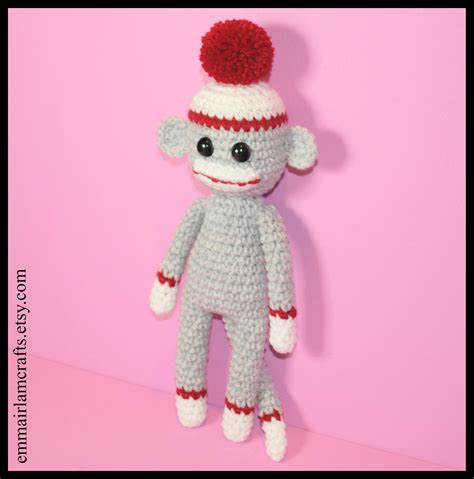 Mini Sock Monkey Crochet Pattern, Sock Monkey Amigurumi, Amigurumi ...