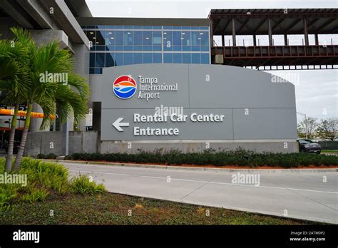 TAMPA, FL -24 JAN 2020- View of the car rental center at the Tampa International Airport (TPA ...