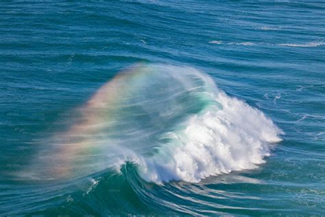 Ocean Wave With Rainbow - Stock Photos | Motion Array