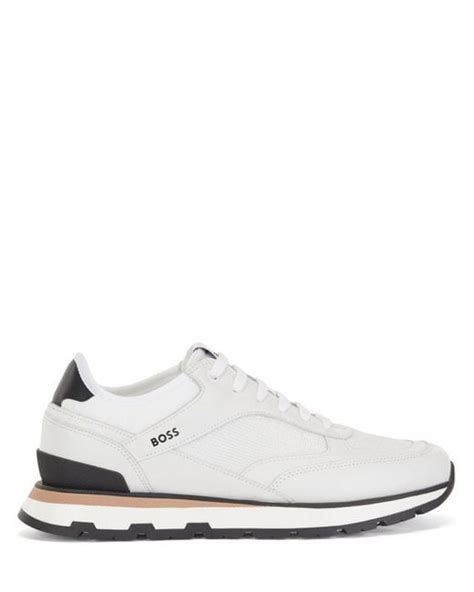 BOSS by HUGO BOSS Leather Boss Lace Up Sneakers in White for Men - Save 3% | Lyst