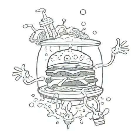 Sketch "Illustrate A Dynamic Scene Of Plankton..." Tattoo Idea - BlackInk AI