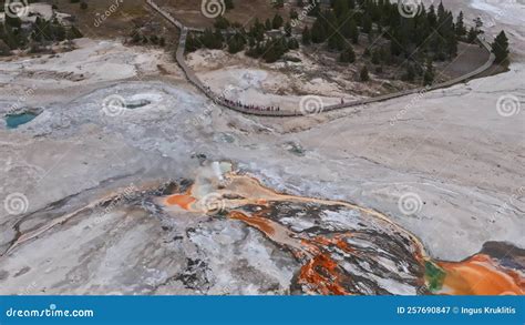 Geyser Eruption in Castle Geyser in the Yellowstone National Park ...