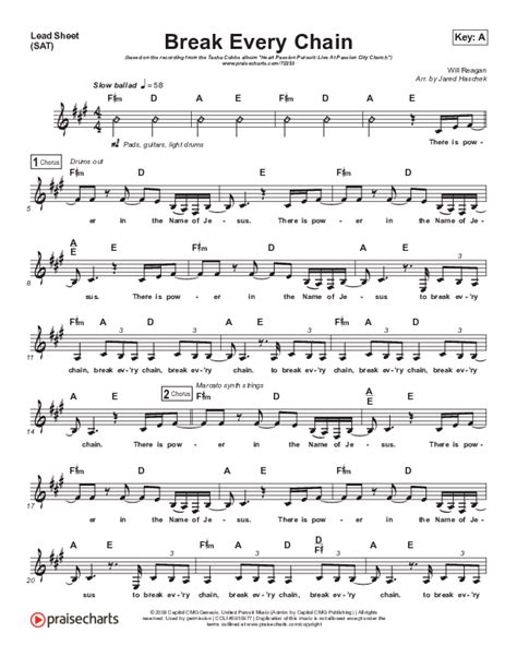 Break Every Chain Sheet Music PDF (Tasha Cobbs Leonard) - PraiseCharts