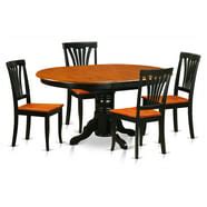 East West Furniture Capris 5 Piece Rectangular Dining Table Set with Antique Faux Leather Seat ...