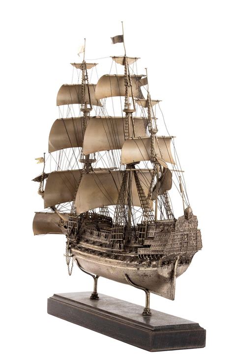 Vintage Silver Model of Sailing Ship "HMS ROYAL", Early 20th Century at ...