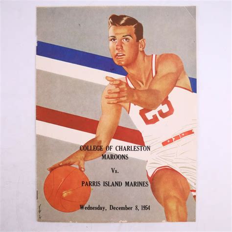 Vintage College of Charleston Basketball 19541955 Roster Schedule Team ...