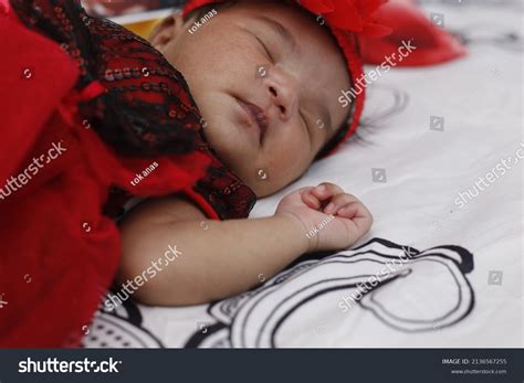 Cute Baby Girl Dressed Red Dress Stock Photo 2136567255 | Shutterstock