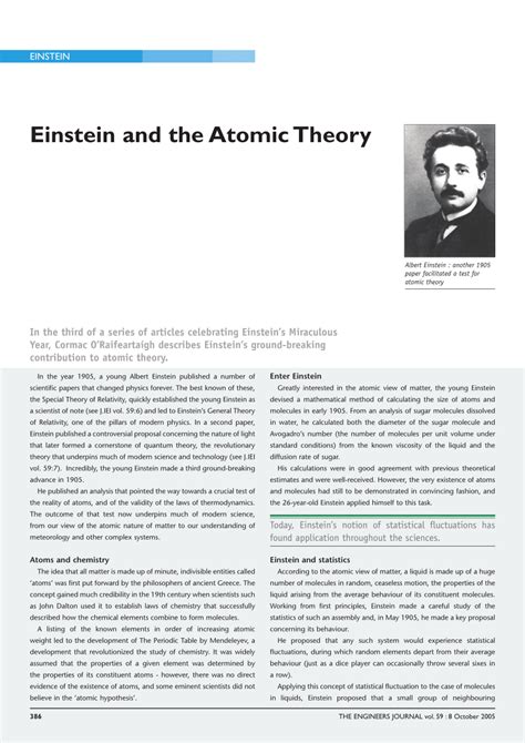 (PDF) Einstein and the Atomic Theory