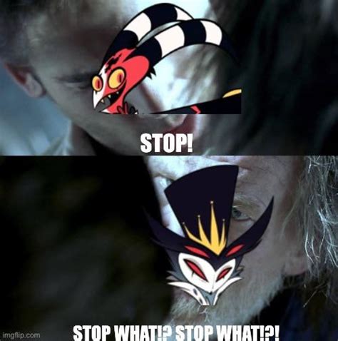 I guess Blitzo is sick of Stolas calling. : Vivziepopmemes