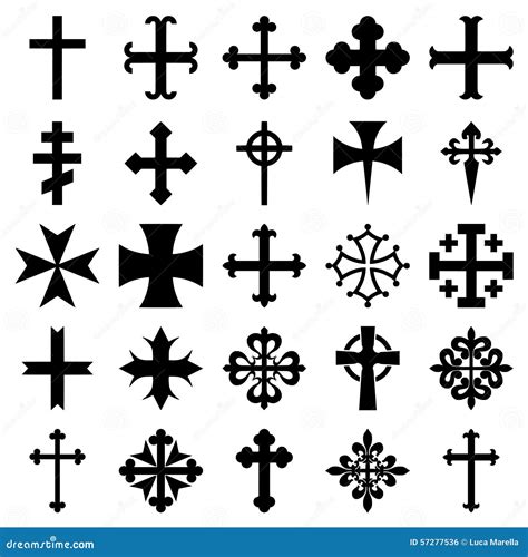 Heraldic Crosses Icons Set Stock Vector - Image: 57277536