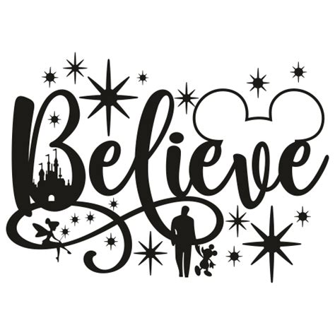 Disney Christmas Believe Svg