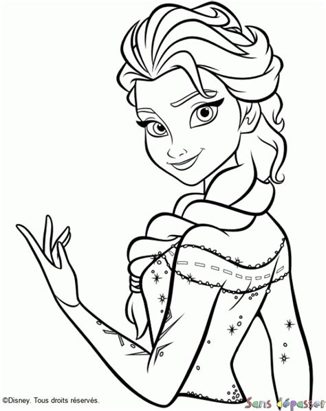 Coloriage Elsa - La Reine des Neiges - Sans Dépasser