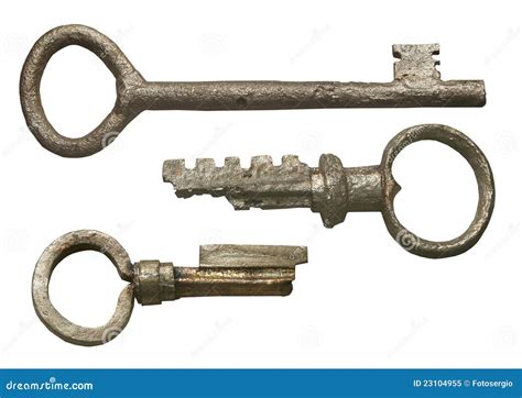 Isolated Set of Ancient Keys Stock Image - Image of ancient, fashioned: 23104955